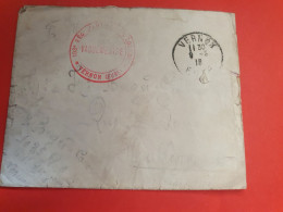 Cachet De Vaguemestre Sur Enveloppe En Fm  De Vernon Pour Hallencourt En 1918 - Réf 1432 - Guerre De 1914-18