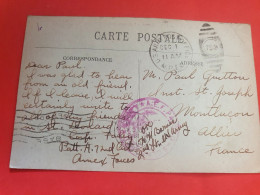 Carte Postale De St Léonard écrite Par Un Soldat Américain En 1918 Pour Montluçon En Fm - Réf 1437 - WW I