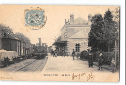 CPA 41 Selles Sur Cher La Gare Et Le Train - Selles Sur Cher