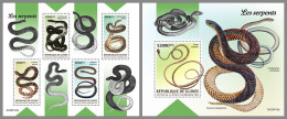 GUINEA REP. 2023 MNH Snakes Schlangen Serpents M/S+S/S - OFFICIAL ISSUE - DHQ2327 - Serpents