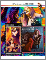 SIERRA LEONE 2023 MNH Janis Joplin S/S I - IMPERFORATED - DHQ2327 - Musique
