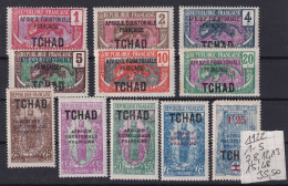 TCHAD 1922 - MLH - YT 1-5, 7, 8, 12, 13, 15, 48 - Nuovi