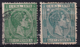 CUBA 1878 - Canceled - Sc# 79, 80 - Cuba (1874-1898)