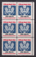 USA, Scott O133, MNH/LH Block Of Six (4x MLH) - Dienstmarken