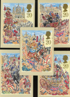 GRANDE BRETAGNE - ANNI. DE LA CHARGE DU MAIRE DE LONDRES - CARTE MAXIMUM - N° Yvert 1410/1414 - Cartes-Maximum (CM)