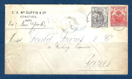 Haïti - Lettre De Gonaïves Via New York Pour Paris - 1894 - Haïti