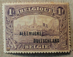 1919 Belgische Militärpost Im Rheinland Mi.11, 1Fr /* ! - OC38/54 Belgische Besetzung In Deutschland