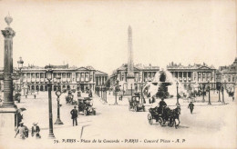 FRANCE - PARIS - Place De La Concorde - Concord Place - A.P - Animé - Carte Postale Ancienne - Squares