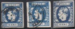 Romania 1869 10 B Blue Cancelled 3 Values 1869-2 - 1858-1880 Moldavia & Principality