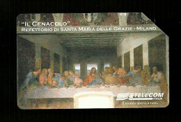 1088 Golden - Leonardo D Vinci - Il Cenacolo Da Lire 10.000 Telecom - Public Advertising
