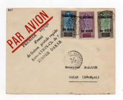 !!! 1ER VOYAGE D'ESSAI DE LIAISON POSTALE RAPIDE AUTO - AVION - CHEMIN DE FER ZINDER - DAKAR 4/1/1926 - Storia Postale