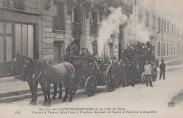 75/ PARIS / SERVICE DES SAPEURS POMPIERS DE LA VILLE DE PARIS / POMPES A VAPEUR A TRACTION ANIMALE ET MECANIQUE / RARE - Sapeurs-Pompiers