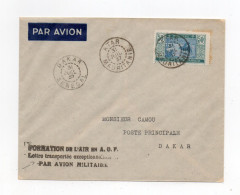 !!! FORMATION DE L'AIR EN AOF, LETTRE TRANSPORTEE EXCEPTIONNELLEMENT PAR AVION MILITAIRE LETTRE D'ATAR DU 31/7/1937 - Cartas & Documentos