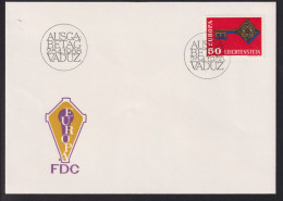 1968 Liechtenstein FDC, MI:LI 495, Yt Li 446 Zum.LI 433, EUROPA, Goldener Schlüssel - 1968