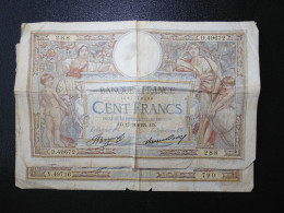 2 Billets (Banknotes), 100 Francs, MERSON, 17-10-1935, N° : D.49672-288 & X.49716-790, (P.078c, F.24.14) - 100 F 1908-1939 ''Luc Olivier Merson''