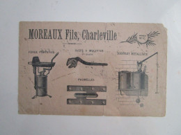 Buvard Ancien Vers 1900  MOREAUX Fils à Charleville Mézières 08 Usine D'outils Forge Portative Clefs Soufflet Paumelles - Automotive