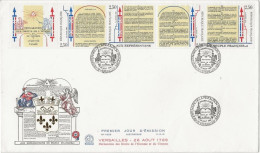 LETTRE FDC GRAND FORMAT -BANDE -B 2605 A -BICENTENAIRE DECLARATION DROITS DE L'HOMME - ANNEE 1989 - 1980-1989