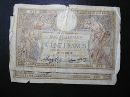 2 Billets (Banknotes), 100 Francs, MERSON, 4-6-1936, N° : S.51459-019 & E.51466-399, (P.078c, F.24.15) - 100 F 1908-1939 ''Luc Olivier Merson''