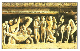 India Khajuraho Temples MONUMENTS - A Panel From Laxman TEMPLE 925-250 A.D Picture Post CARD New Per Scan - Etnicas