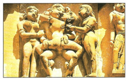 India Khajuraho Temples MONUMENTS - A Figure From Kandariya TEMPLE 925-250 A.D Picture Post CARD New Per Scan - Ethnics