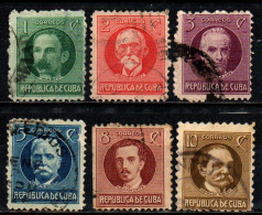 CUBA - 1917 - PERSONALITA' DEL SUDAMERICA: JOSE' MARTI, MAXIMO GOMEZ, JOSE' DE LA LUZ CABALLERO, CALIXTO GARCIA, IGNACIO - Usados