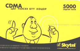 Mongolia:Used Phonecard, Skytel, 5000 Units, CDMA, Man, 2002 - Mongolie