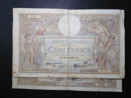 2 Billets (Banknotes), 100 Francs, MERSON, 20-10-1938, N° : D.61487-717 & G.61527-528, (P.086b, F.25.32) - 100 F 1908-1939 ''Luc Olivier Merson''