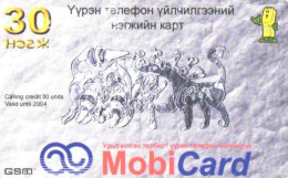 Mongolia:Used Phonecard, Mobicard GSM, 30 Units, Painting 2004 - Mongolia
