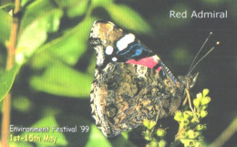 Jersey:Used Phonecard, Jersey Telecoms, 2£, Environment Festival 1999, Butterfly, Red Admiral - Sonstige – Europa