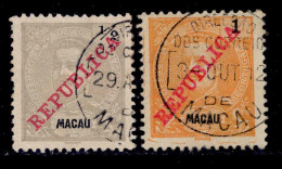 ! ! Macau - 1911 D. Carlos 1/2 & 1 A - Af. 149 & 150 - Used - Gebraucht