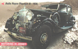 Jersey:Used Phonecard, Jersey Telecoms, 2£, Motoring In Jersey, Car Rolls Royce III - 1936 - Sonstige – Europa