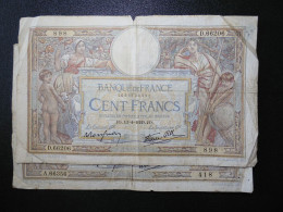 2 Billets (Banknotes), 100 Francs, MERSON, 13-4-1939, N° : D.66206-898 & A.66356-418, (P.086b, F.25.46) - 100 F 1908-1939 ''Luc Olivier Merson''