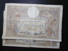 2 Billets (Banknotes), 100 Francs, MERSON, 19-5-1939, N° : N.66661-835 & C.66690-805, (P.086b, F.25.47) - 100 F 1908-1939 ''Luc Olivier Merson''