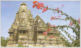India Khajuraho Temples MONUMENTS - VISHVANATHA Temple Picture Post CARD New As Per Scan - Hinduism