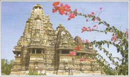 India Khajuraho Temples MONUMENTS - VISHVANATHA Temple Picture Post CARD New As Per Scan - Etnicas