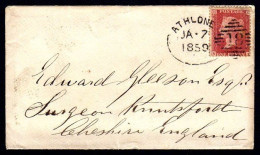 1859 Cover To Monagnan With Very Fine 1d "Stars" Cancelled With A Very Fine To Superb Irish Athlone Spoon 4-4-4 - Vorphilatelie