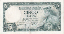 BILLETE DE 5 PTAS DEL AÑO 1954 SERIE A DE ALFONSO X EN CALIDAD EBC (XF) (BANKNOTE) - 5 Pesetas