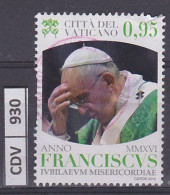 VATICANO     2016	Pontificato Papa Francesco, 0,95, Usato - Used Stamps