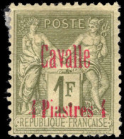 Cavalle 1893-1900 4pi On 1f Olive-green Lightly Mounted Mint. - Ongebruikt