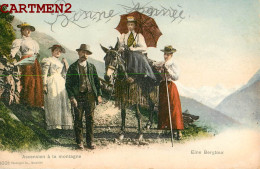 ASCENSION A LA MONTAGNE EINE BERGTOUR TYPES SUISSE FOLKLORE ALPINISME VALAIS SUISSE  - Sion