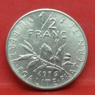 50 Centimes Semeuse 1976 - FDC - Pièce Monnaie France - Article N°1063 - 50 Centimes