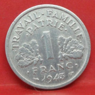 1 Franc état Français 1943 Légère - SUP - Pièce Monnaie France - Article N°1078 - 1 Franc