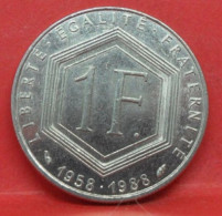 1 Franc Charles De Gaulle 1988 - SPL - Pièce Monnaie France - Article N°1084 - Commemoratives