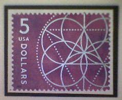 United States, Scott #5701, Used(o), 2022, Floral Geometry, $5, Silver And Violet - Used Stamps