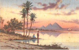 EGYPTE - Sunset At Pyramids -  Carte Postale Ancienne - Altri & Non Classificati