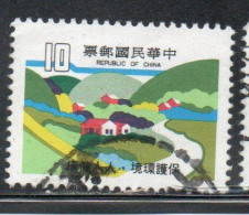 CHINA REPUBLIC CINA TAIWAN FORMOSA 1979 PROTECTION OF THE ENVIRONMENT RURAL LANDSCAPE 10$ USED USATO OBLITERE' - Usados