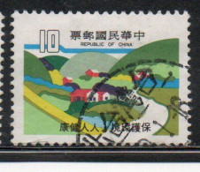 CHINA REPUBLIC CINA TAIWAN FORMOSA 1979 PROTECTION OF THE ENVIRONMENT RURAL LANDSCAPE 10$ USED USATO OBLITERE' - Used Stamps