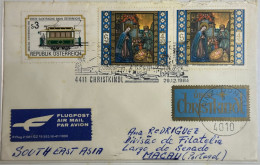 1984 COVER TO MACAU WITH CHRISTMAS STAMPS - Cartas & Documentos