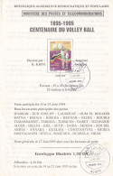 ALGERIA ALGERIE - 1995 VOLLEY BALL CENTENARY VOLLEYBALL OFFICIAL PHILATELIC BROCHURE NOTICE FOLDER - FDC DOCUMENT - RARE - Pallavolo