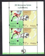 POLOGNE / POLSKA 2002, COUPE MONDE FOOTBALL, 1 Feuillet De 4 Valeurs, Neuf / Mint. R442 - 2002 – South Korea / Japan